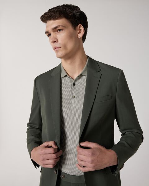 Wool Blend Soft Tailored Jacket, Khaki, hi-res
